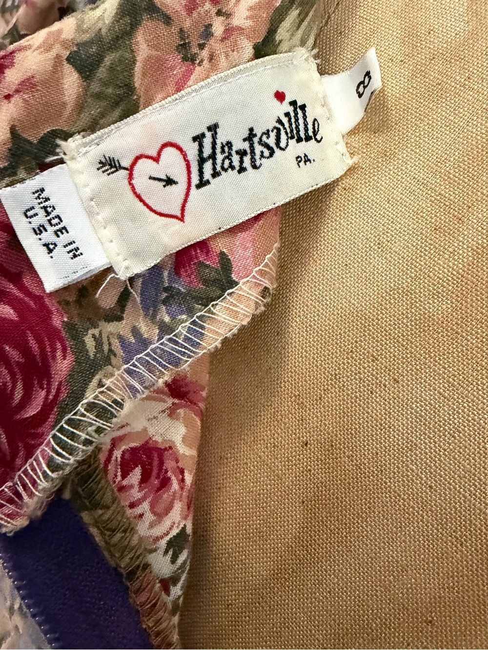 HARTSVILLE Cottagecore Vintage Floral Prairie Puff Sleeves Midi Dress Size 8 - Picture 7 of 7